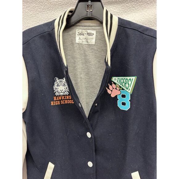 Stranger Things Varsity Jacket Sz L Youth Hawkins High School Justice Netflix - Picture 6 of 6